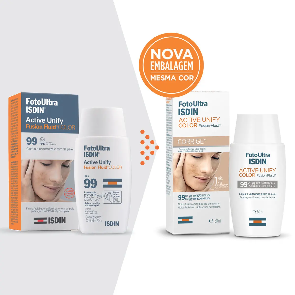 Protetor Solar e Clareador Facial ISDIN Active Unify FPS 99 com cor - 50ml - Imagem 5